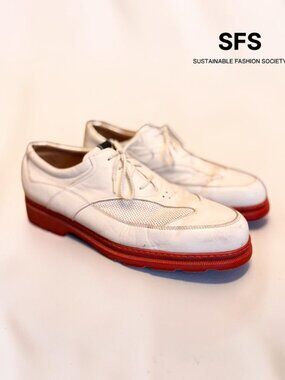 Michael Toschi G3 White Leather Italian CIS Red Sole Golf Shoes US 11.5